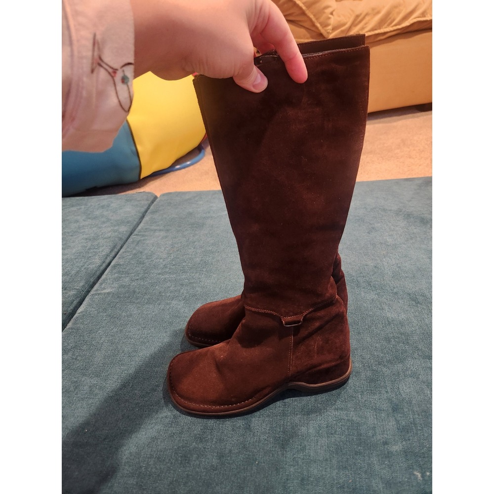 Lagos Women's Brown Suede Knee High Boots Shearling Lined Size 36 Made in Italy - Picture 3 of 5